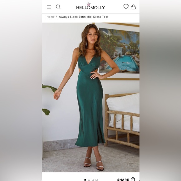 Hello Molly Green Dress - Picture 1 of 2